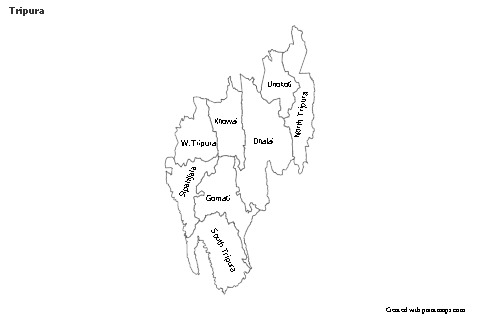 Tripura için Örnek Haritalar (siyah-beyaz)