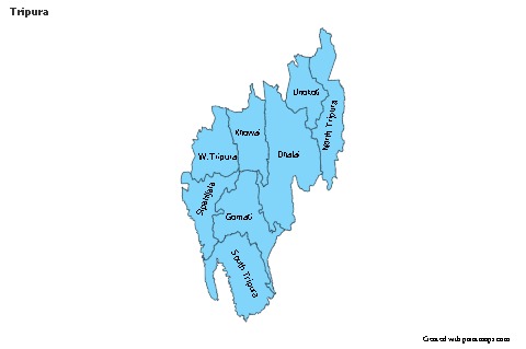 Tripura için Örnek Haritalar (mavi)