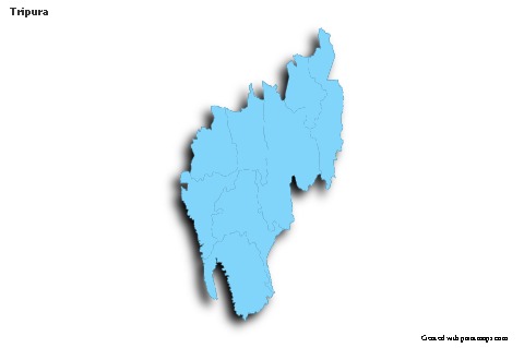 Tripura için Örnek Haritalar (mavi,anahat,gölgeli)