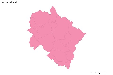 Uttarakhand için Örnek Haritalar (pembe,anahat)
