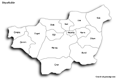 Sample Maps for Diyarbakir (black-white,shadowy)