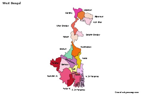 West Bengal için Örnek Haritalar (renkli)