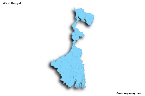 West Bengal için Örnek Haritalar (mavi,anahat,gölgeli)