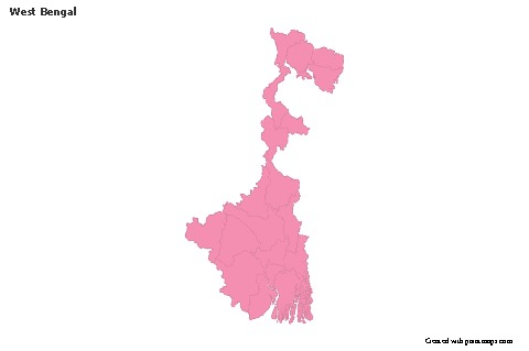 West Bengal için Örnek Haritalar (pembe,anahat)
