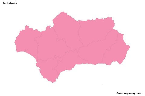 Mapas de muestra para Andalucía (rosa,contorno)
