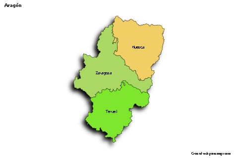 Sample Maps for Aragón (colored,shadowy)