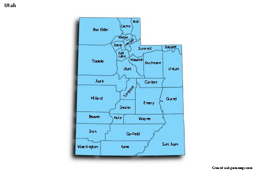 Sample Maps for Utah (blue,shadowy)