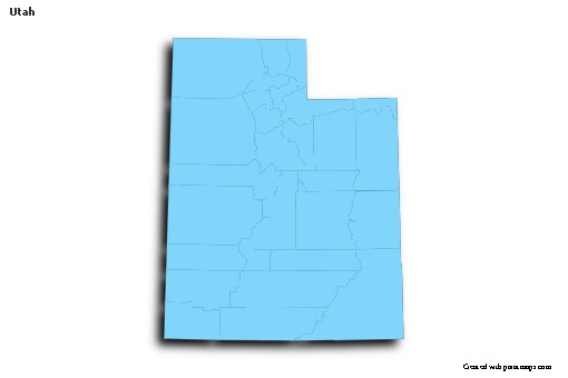 Sample Maps for Utah (blue,outline,shadowy)