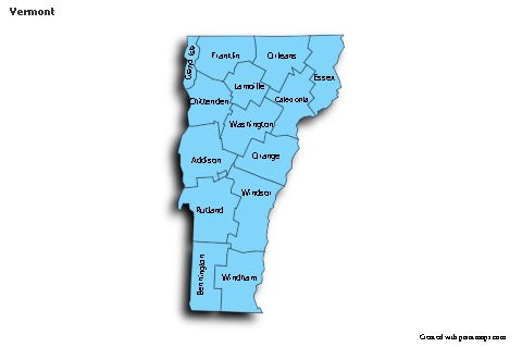 Sample Maps for Vermont (blue,shadowy)
