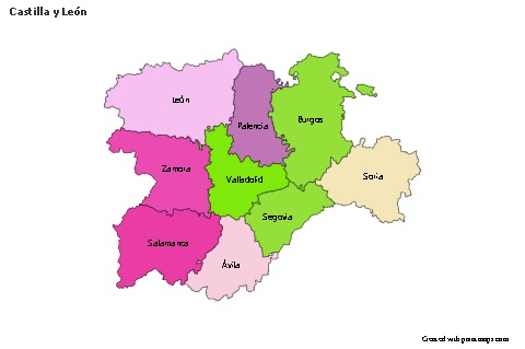Sample Maps for Castilla y León (colored)