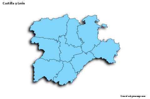Sample Maps for Castilla y León (pink,outline)
