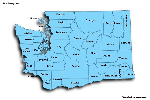 Sample Maps for Washington (blue,shadowy)