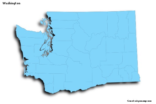 Sample Maps for Washington (blue,outline,shadowy)