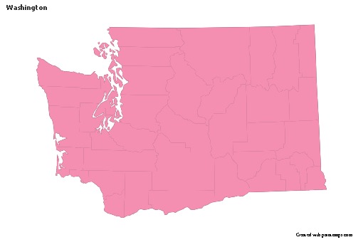 Sample Maps for Washington (pink,outline)