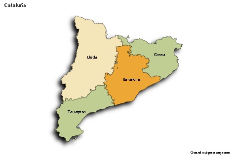 Mapas de muestra para Cataluña (coloreado,sombrío)