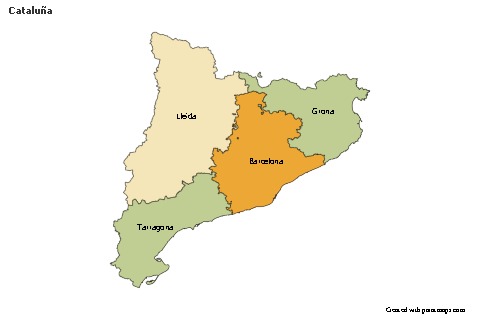 Mapas de muestra para Cataluña (coloreado)