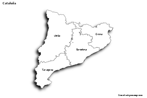Mapas de muestra para Cataluña (blanco-negro,sombrío)