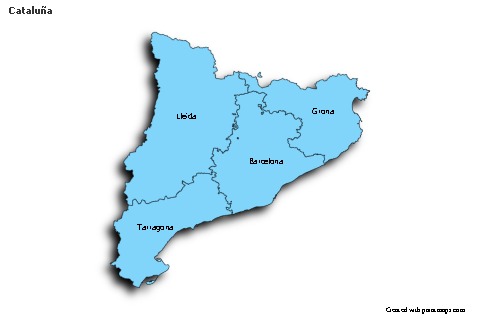 Mapas de muestra para Cataluña (azul,sombrío)