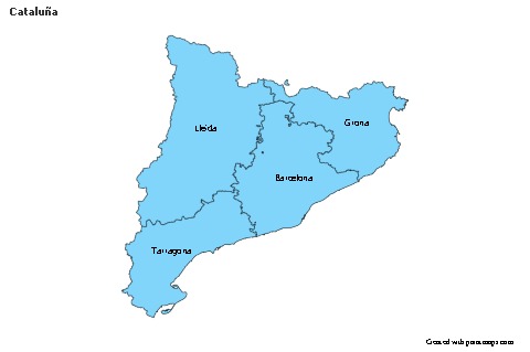 Mapas de muestra para Cataluña (azul)