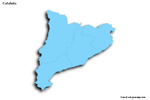 Mapas de muestra para Cataluña (azul,contorno,sombrío)