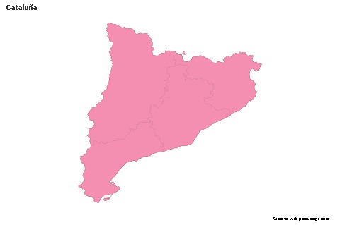 Mapas de muestra para Cataluña (rosa,contorno)