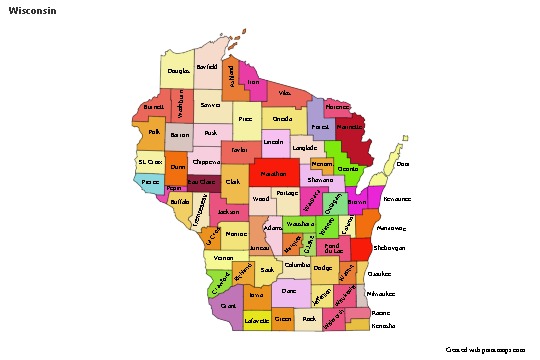 Sample Maps for Wisconsin (colored)