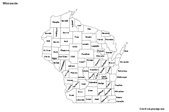 Sample Maps for Wisconsin (blue,shadowy)