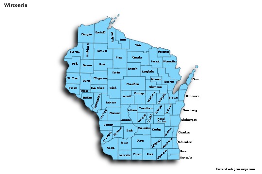 Sample Maps for Wisconsin (blue)