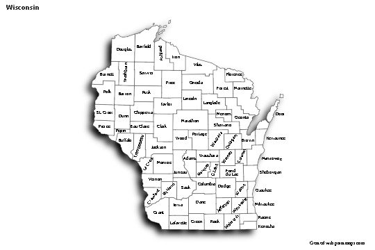 Sample Maps for Wisconsin (pink,outline)