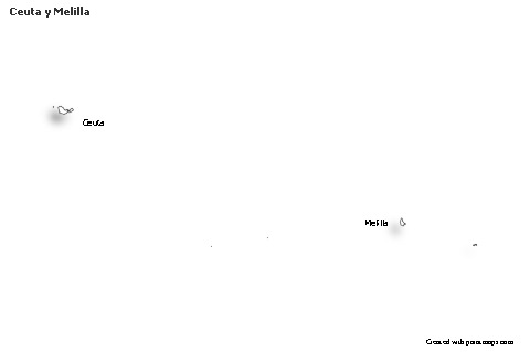 Ceuta y Melilla için Örnek Haritalar (siyah-beyaz,gölgeli)