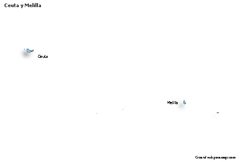 Ceuta y Melilla için Örnek Haritalar (mavi,gölgeli)
