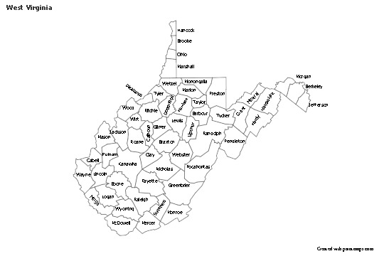 Sample Maps for West Virginia (black-white)