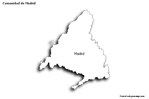 Contoh Peta untuk Comunidad de Madrid (hitam-putih,bayangan)