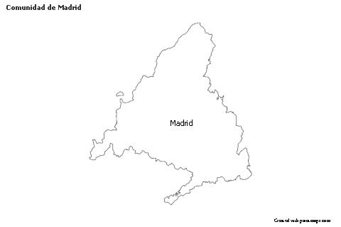Contoh Peta untuk Comunidad de Madrid (hitam-putih)