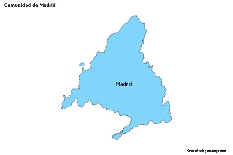 Contoh Peta untuk Comunidad de Madrid (biru)