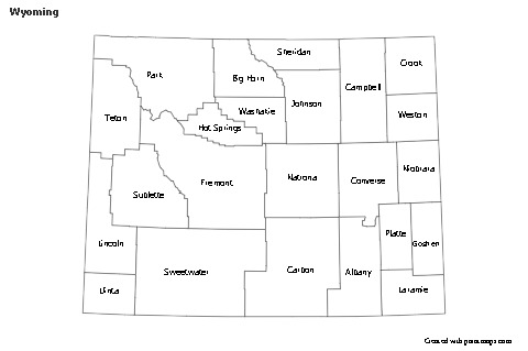 Sample Maps for Wyoming (black-white)