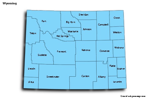 Sample Maps for Wyoming (blue,shadowy)