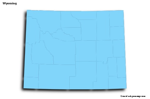 Sample Maps for Wyoming (blue,outline,shadowy)