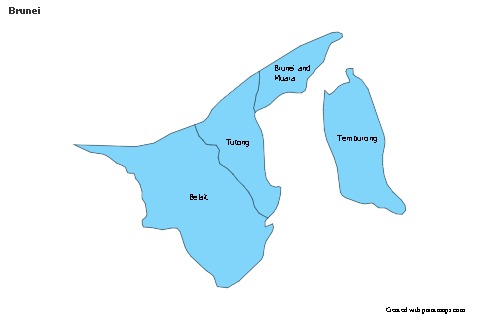 Brunei için Örnek Haritalar (mavi)