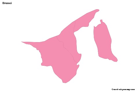 Brunei için Örnek Haritalar (pembe,anahat)