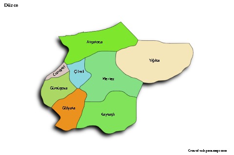 Sample Maps for Düzce (colored,shadowy)