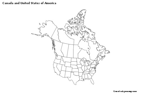 Contoh Peta untuk Kanada dan Amerika Serikat (biru,bayangan)
