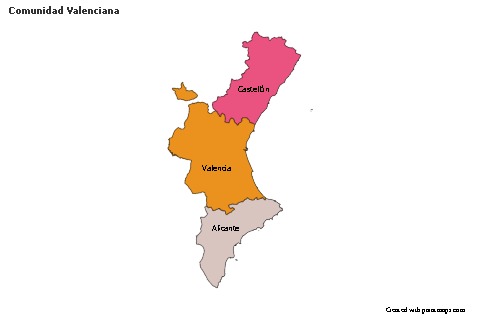 Sample Maps for Comunidad Valenciana (colored)