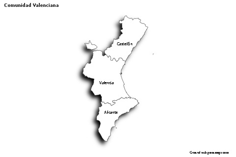 Sample Maps for Comunidad Valenciana (black-white,shadowy)