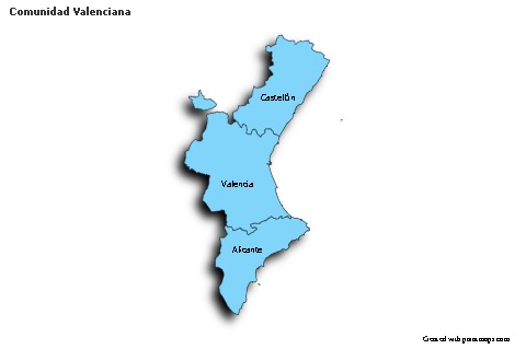 Sample Maps for Comunidad Valenciana (blue,shadowy)