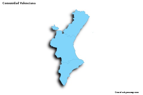 Sample Maps for Comunidad Valenciana (blue,outline,shadowy)