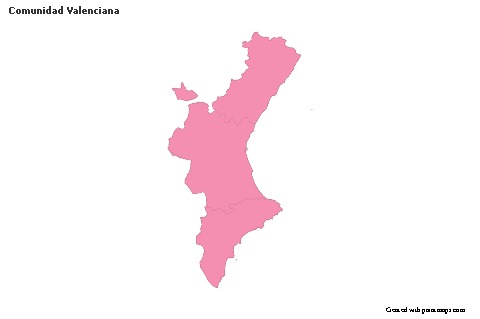 Sample Maps for Comunidad Valenciana (pink,outline)