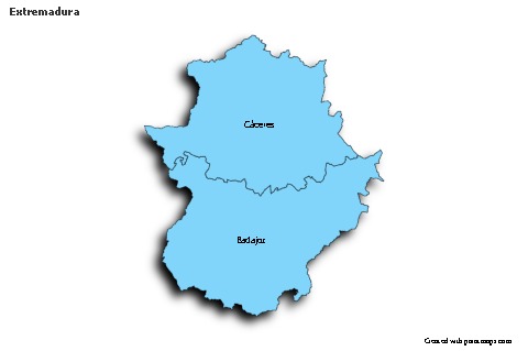 Sample Maps for Extremadura (blue,shadowy)