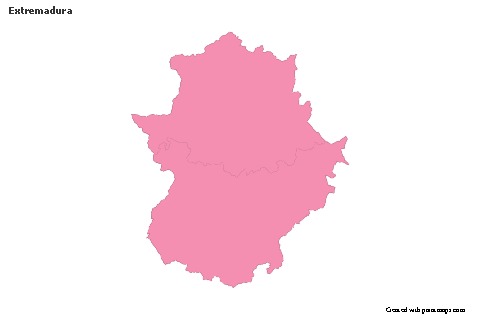 Sample Maps for Extremadura (pink,outline)