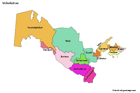 Sample Maps for Uzbekistan (colored)